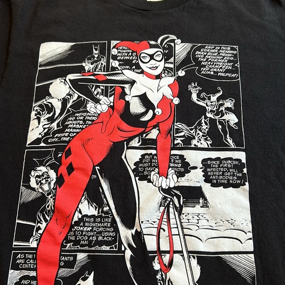 Retro Harley Quinn Batman Joker DC Comics Black T Shirt Men’s Size Medium - Picture 2 of 7